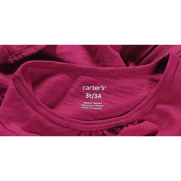 Carter's Toddler Girls Long Sleeve Peplum Hem Purple Size 3T - Picture 3 of 8